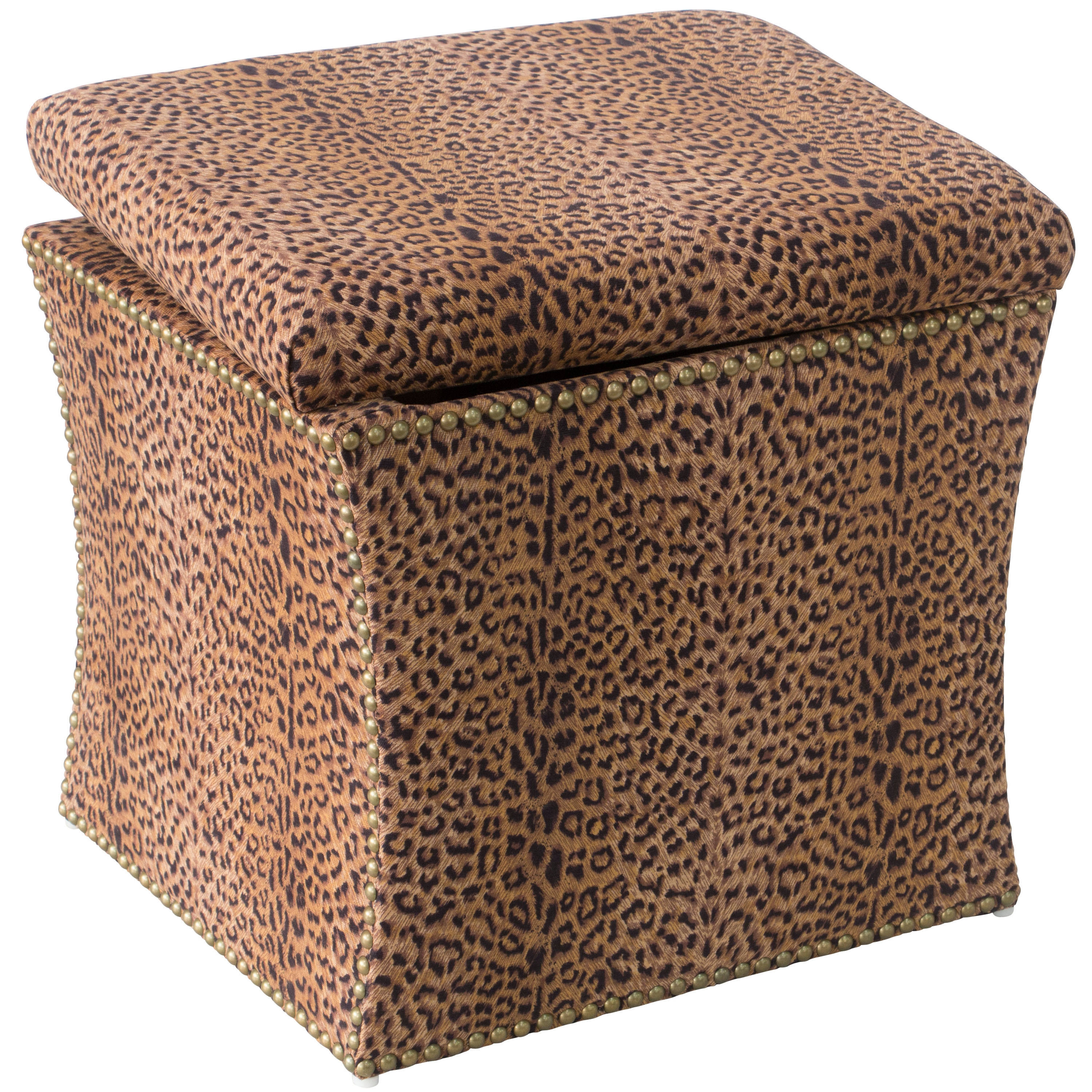 Skyline Furniture Cheetah Earth Fabric Storage Ottoman in Cheetah ZG445B_RW5V
