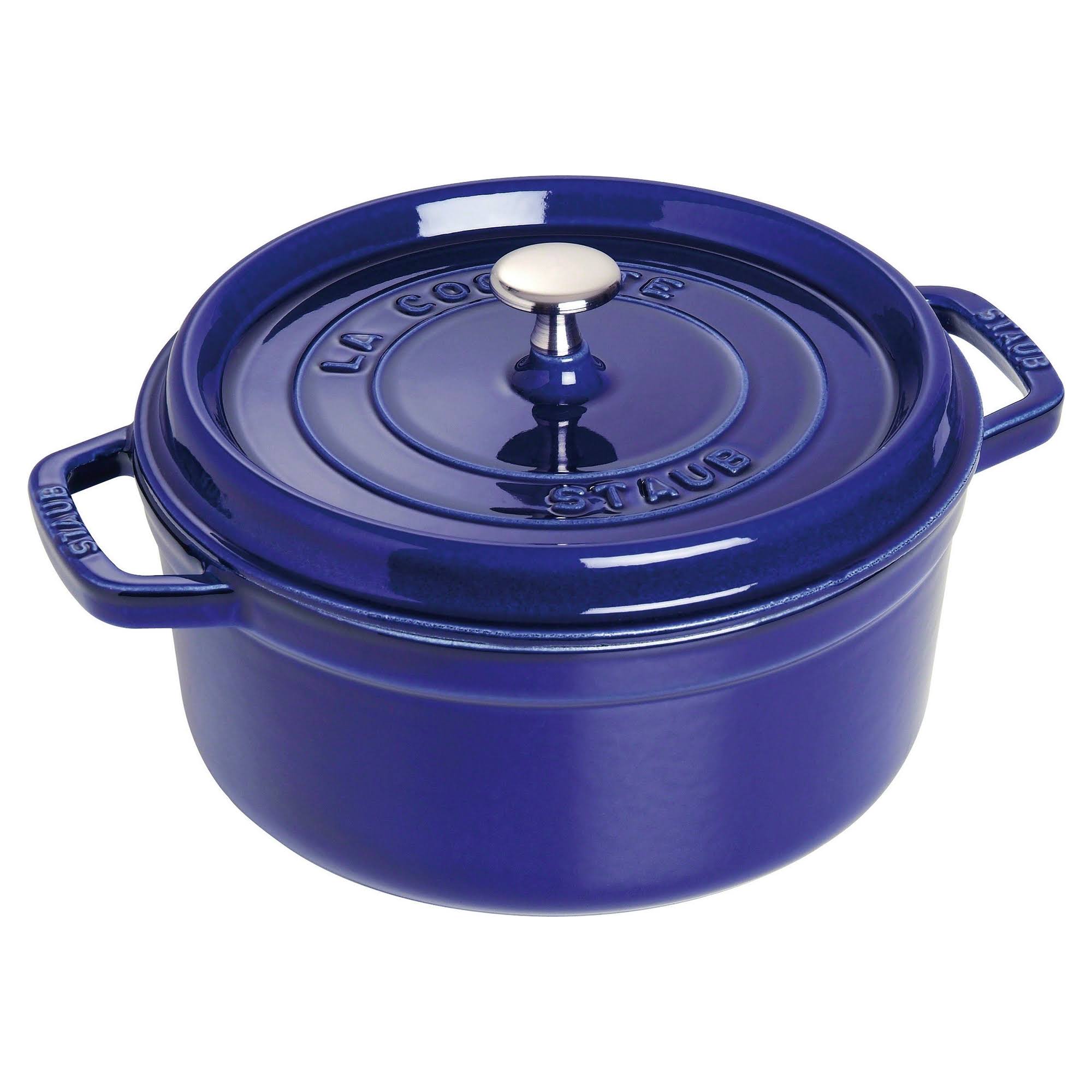 Staub Cast Iron 4-Quart Round Cocotte - Dark LHLY2C_A1Q1
