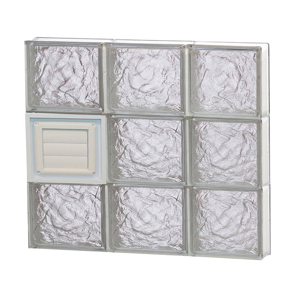 REDI2SET Ice Pattern Frameless Replacement Glass Block Window (Rough Opening 24-in x 24-in; Actual 23.25-in x 23.25-in) HFUPHQ_JJT1