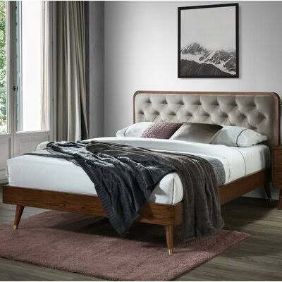 Benites Queen Tufted Low Profile Platform Bed Mercury 5CMN17_CTAM