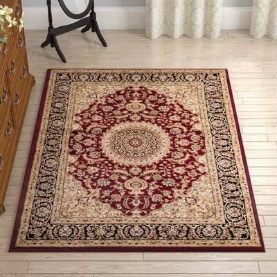 Fleur De Lis Living Cockermouth Oriental Burgundy Area Rug, Size Rectangle 7'10 inch x 10'2 inch, AQQFWA_BUD4