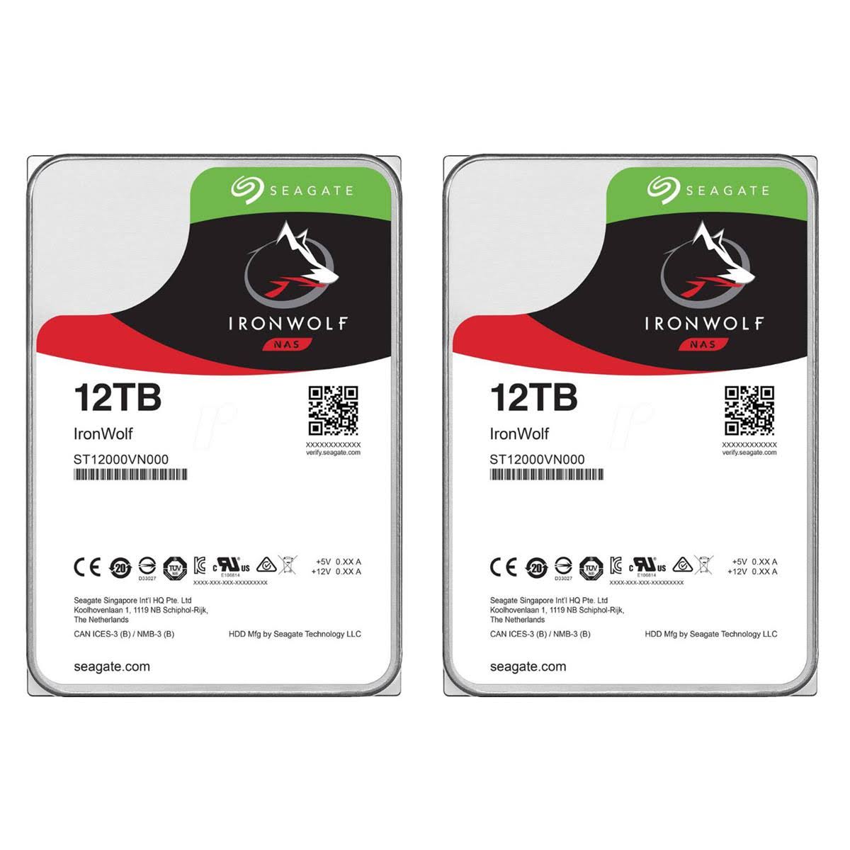 Seagate 2 Pack IronWolf 12TB NAS Internal Hard Drive - CMR 3.CGQL1V_4JLG