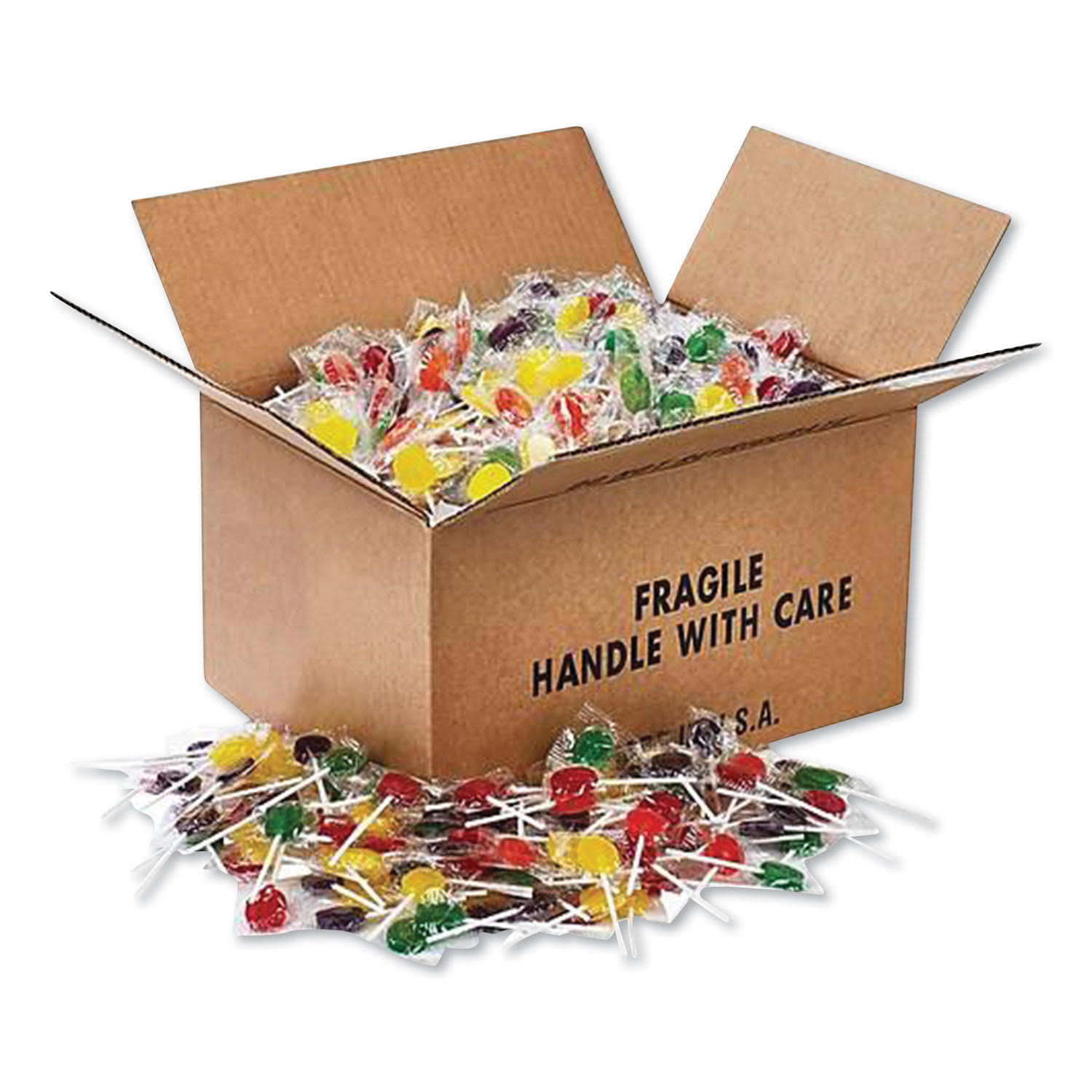 Snack Jar Fruit Flavored Lollipops, Assorted, 0.2 oz Individually Wrapped Pieces, 1,445/3D0SOE_Q4WK