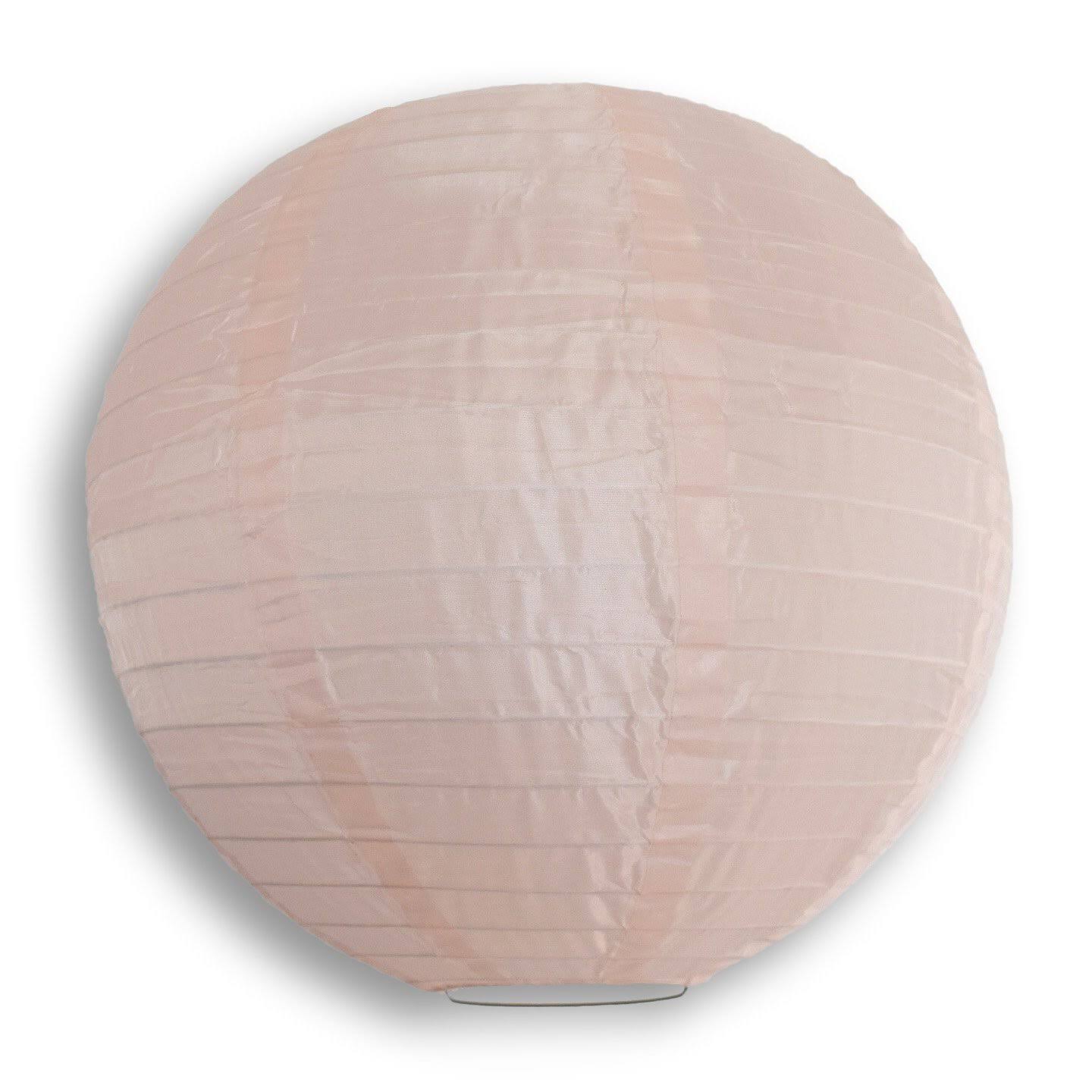 36 inch Rose Quartz Pink Jumbo Shimmering Parallel Ribbing Nylon Lantern, Single BEUHVO_REQ9