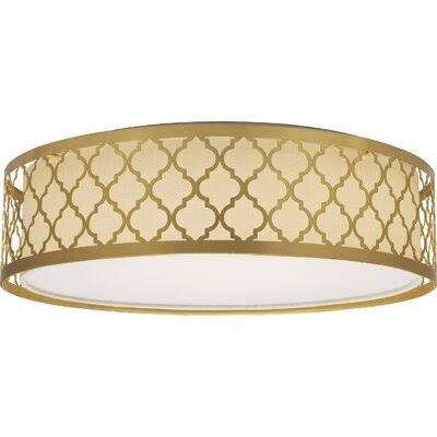 Jeanlouis 1-Light LED Flush Mount Mercer41 Fixture Finish Natural HS1P87_XAPG