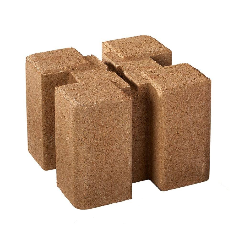 Oldcastle 7.5 in. x 7.5 in. x 5.5 in. Tan Brown Planter Wall Block (Pack of 24) DOIGRJ_X7GV