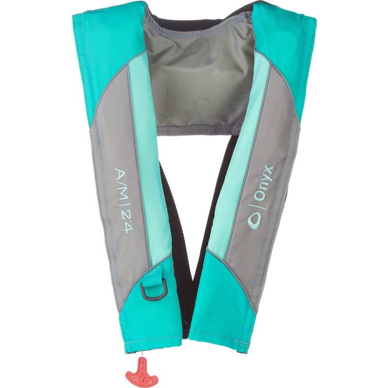 Onyx Outdoor Automatic/Manual 24 Inflatable Life Jacket Aqua/Gray - Flotation at Academy AFWGJI_VZHF