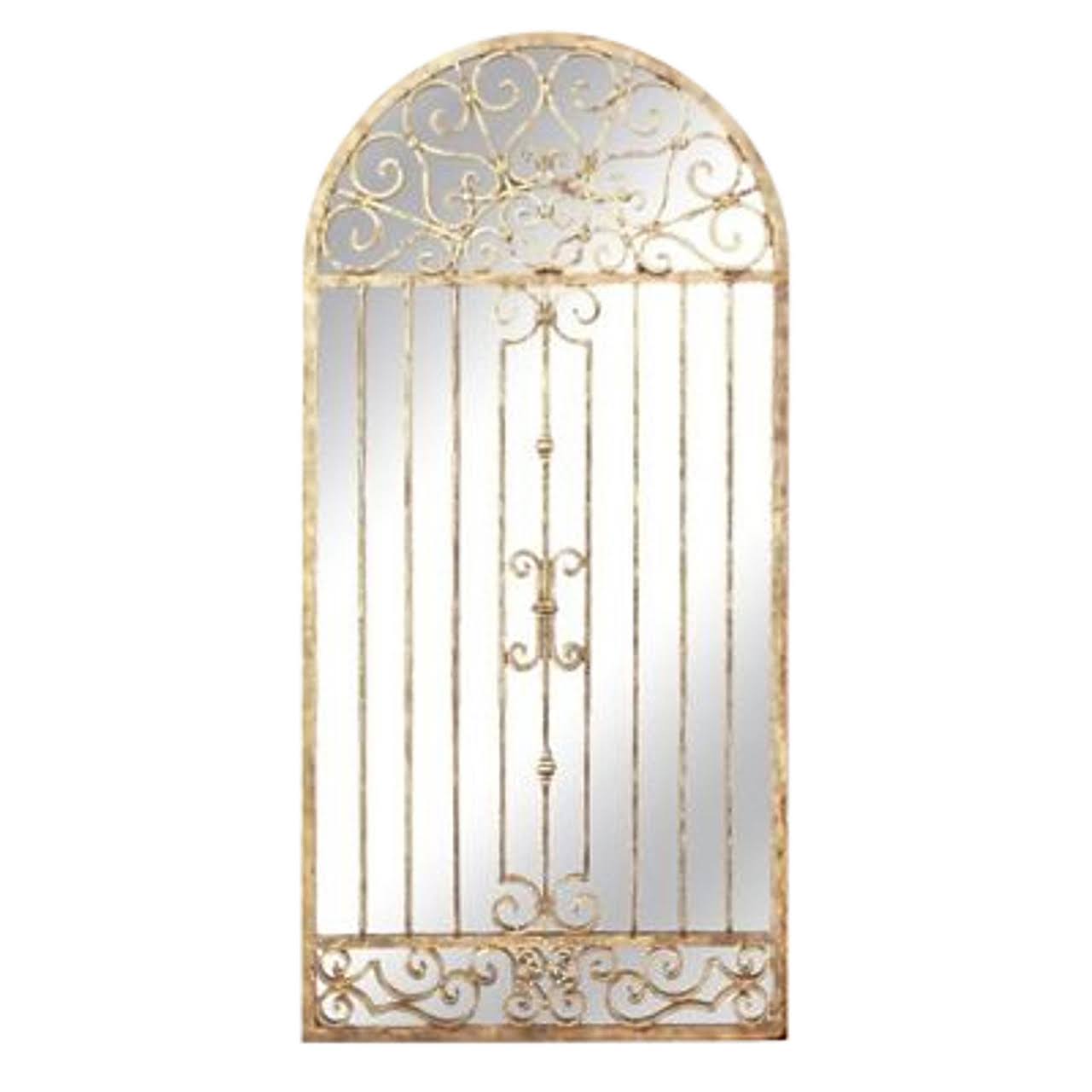 My Swanky Home Extra Large Antiqued Gold Arch Wall Mirror Architectural SAU4RD_RZVH