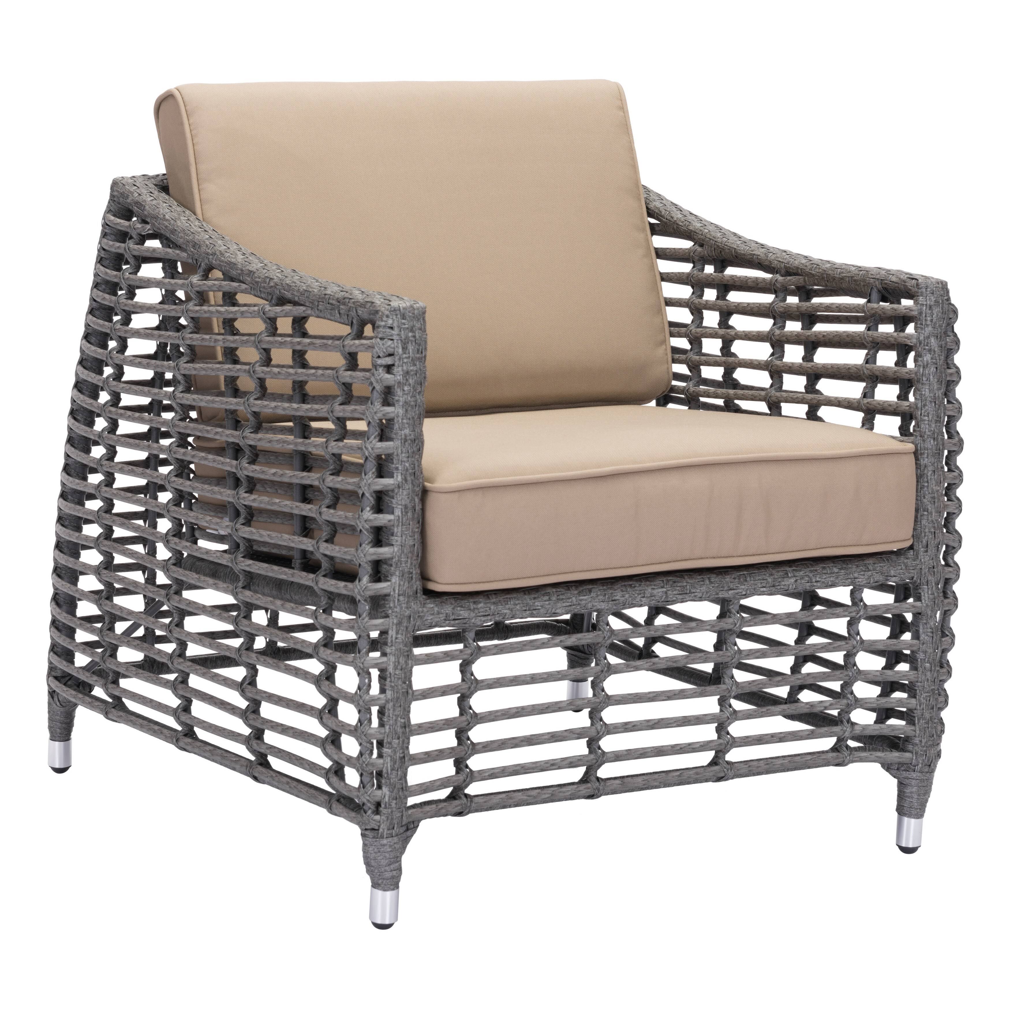 Zuo Modern Trek Beach Arm Chair Gray GXNWUF_RSCF