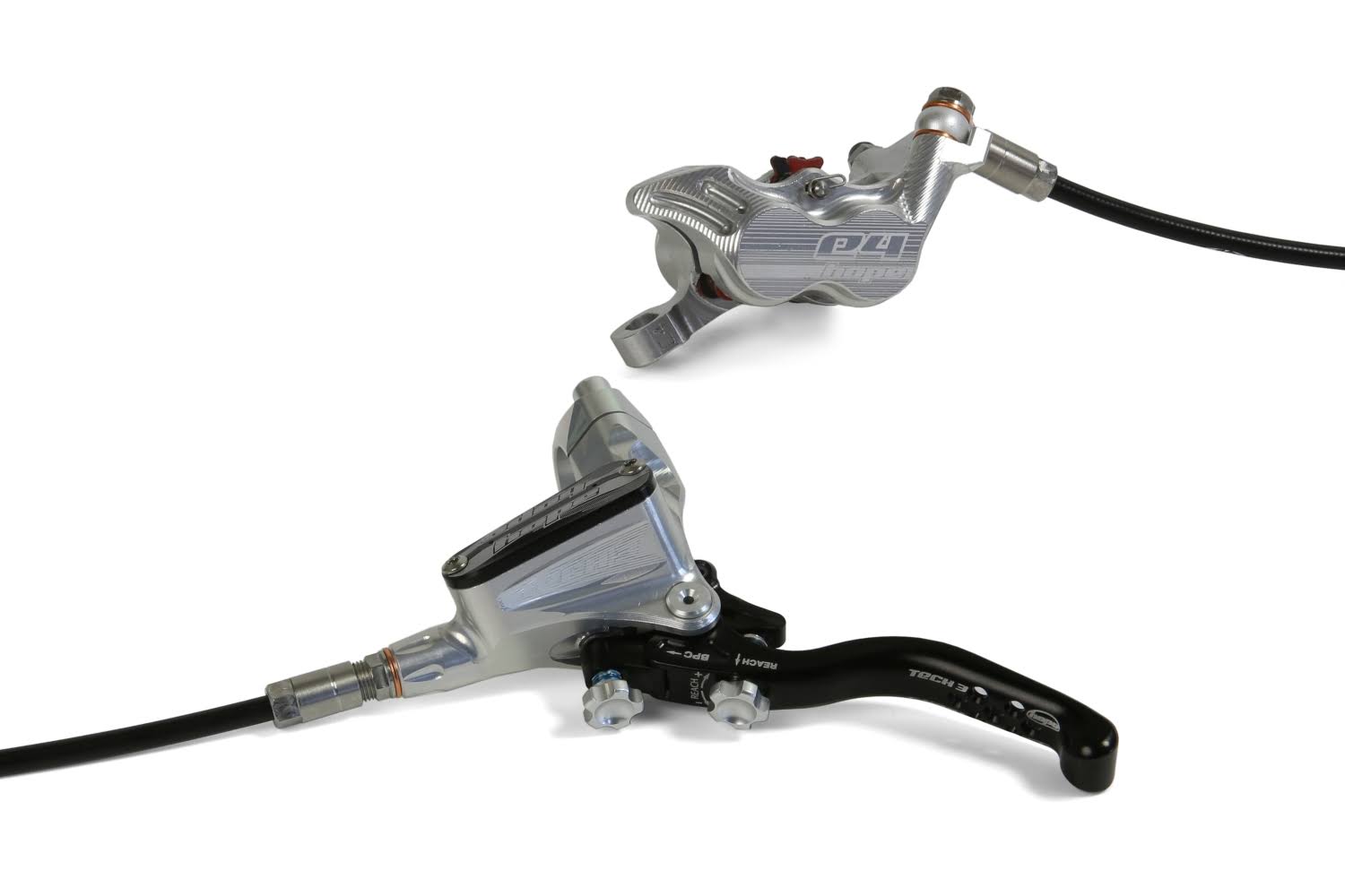 Hope Disc Brake - Tech 3 E4 UK Spec - No Rotor - Silver - Rear - LFFIYE_ADMB