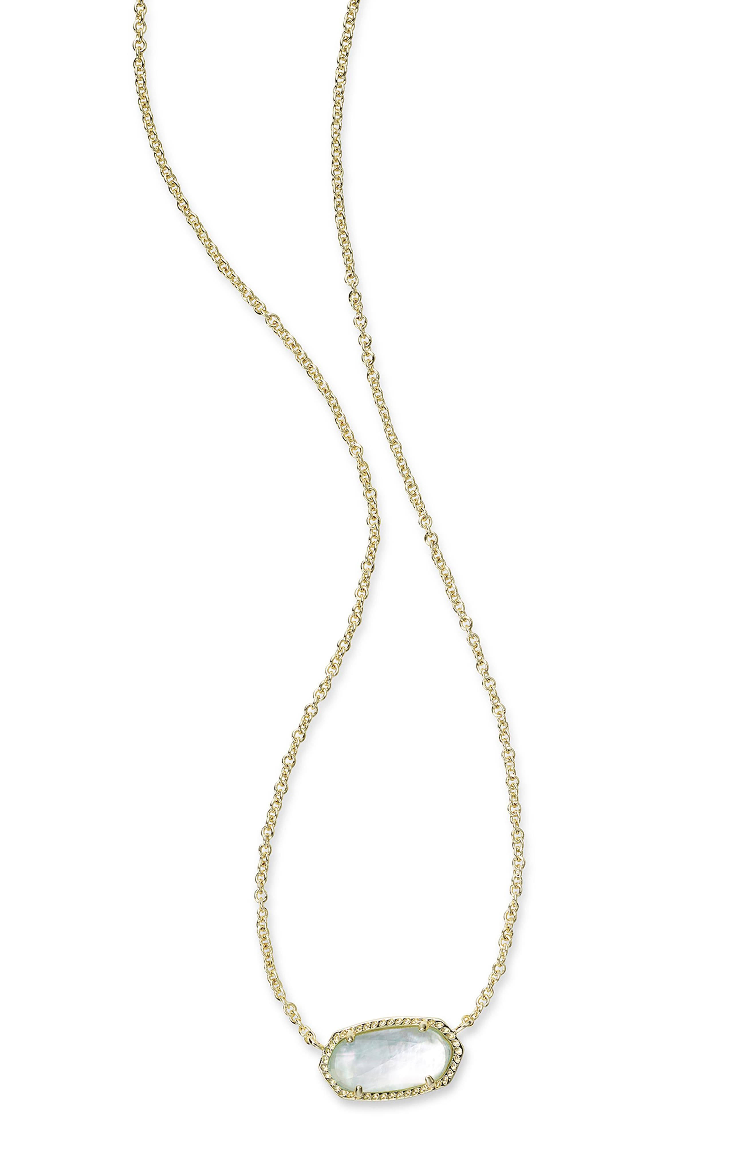 Kendra Scott ELISA Pendant Necklace Gold Light Blue DREJRF_WVVZ