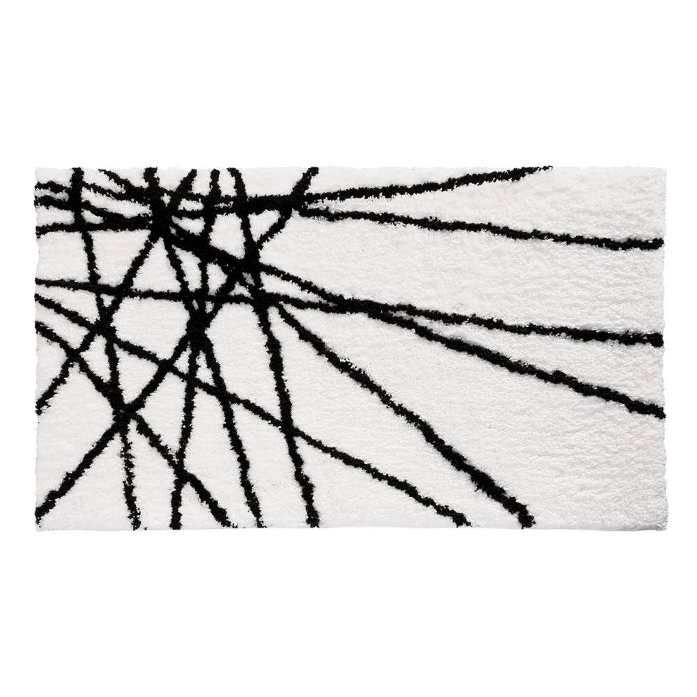 Interdesign Microfiber Abstract Bathroom Shower Accent Rug 34 x 21 Black 8CJRYU_WRO3
