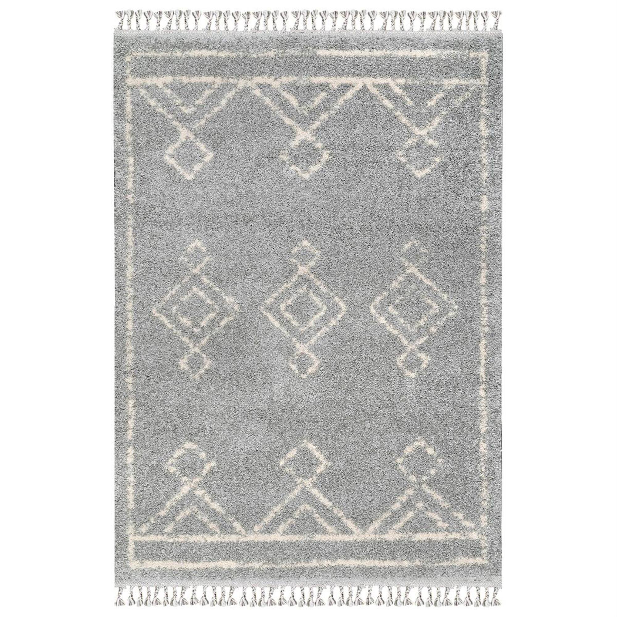 nuLOOM Rugs Mackie Moroccan Diamond Tassel Gray 7' 10  L9CEFR_I6JF