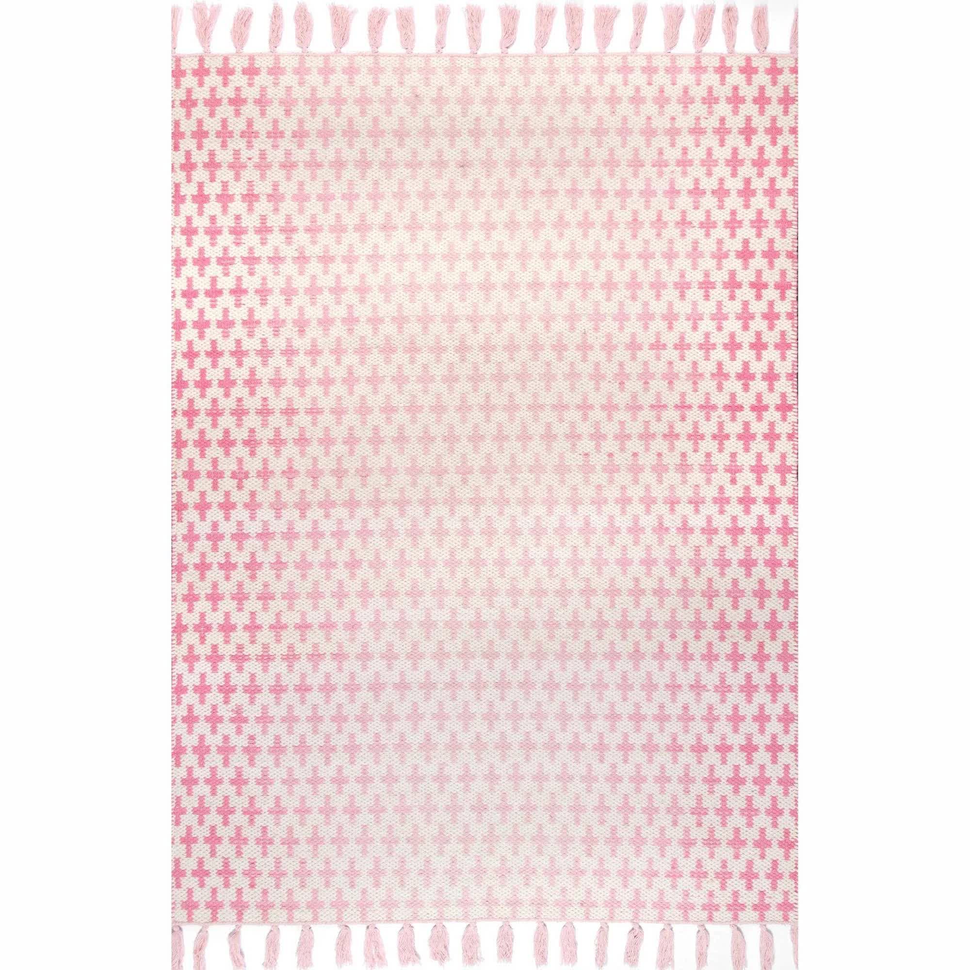 nuLOOM Renna Reversible Tassel Pink 5 ft. x 8 ft. Area IK6NBF_W7MH