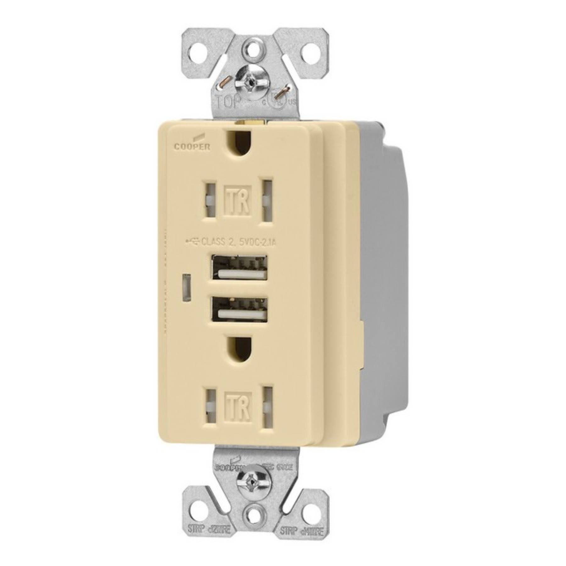 Cooper WIRING Devices TR7745V 15 Amp Ivory USB JRWCJC_A2WQ