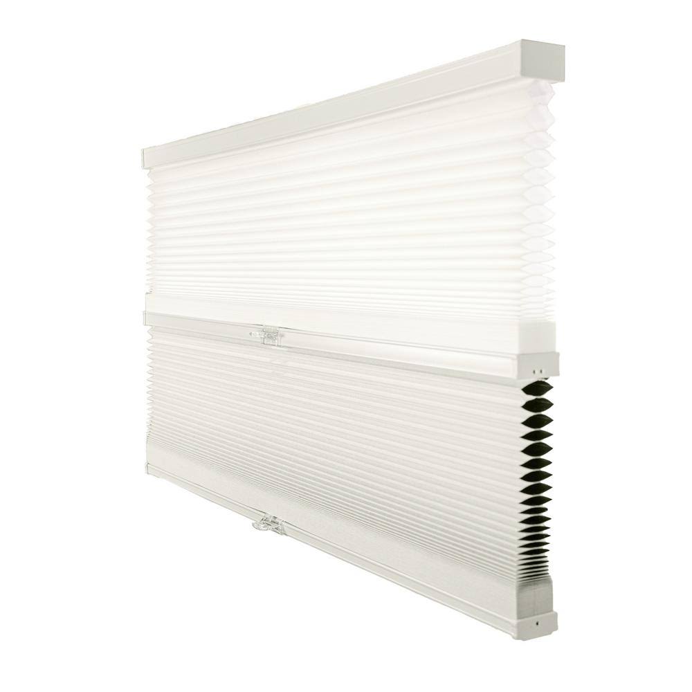 Chicology Cut-to-Width White Dove 9/16 in. Light Filtering and Privacy Cordless Cellular Shade - 72 in. W x 72 in. L, White E9TX7S_ED9J