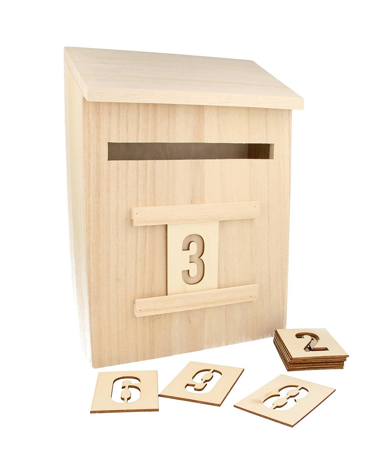 Artemio Wooden Advent Calendar to Decorate Mailbox-20cm x 28cm x 9.5cm, Wood, 20 x 9.5 x 28 LMVLCV_HCXB