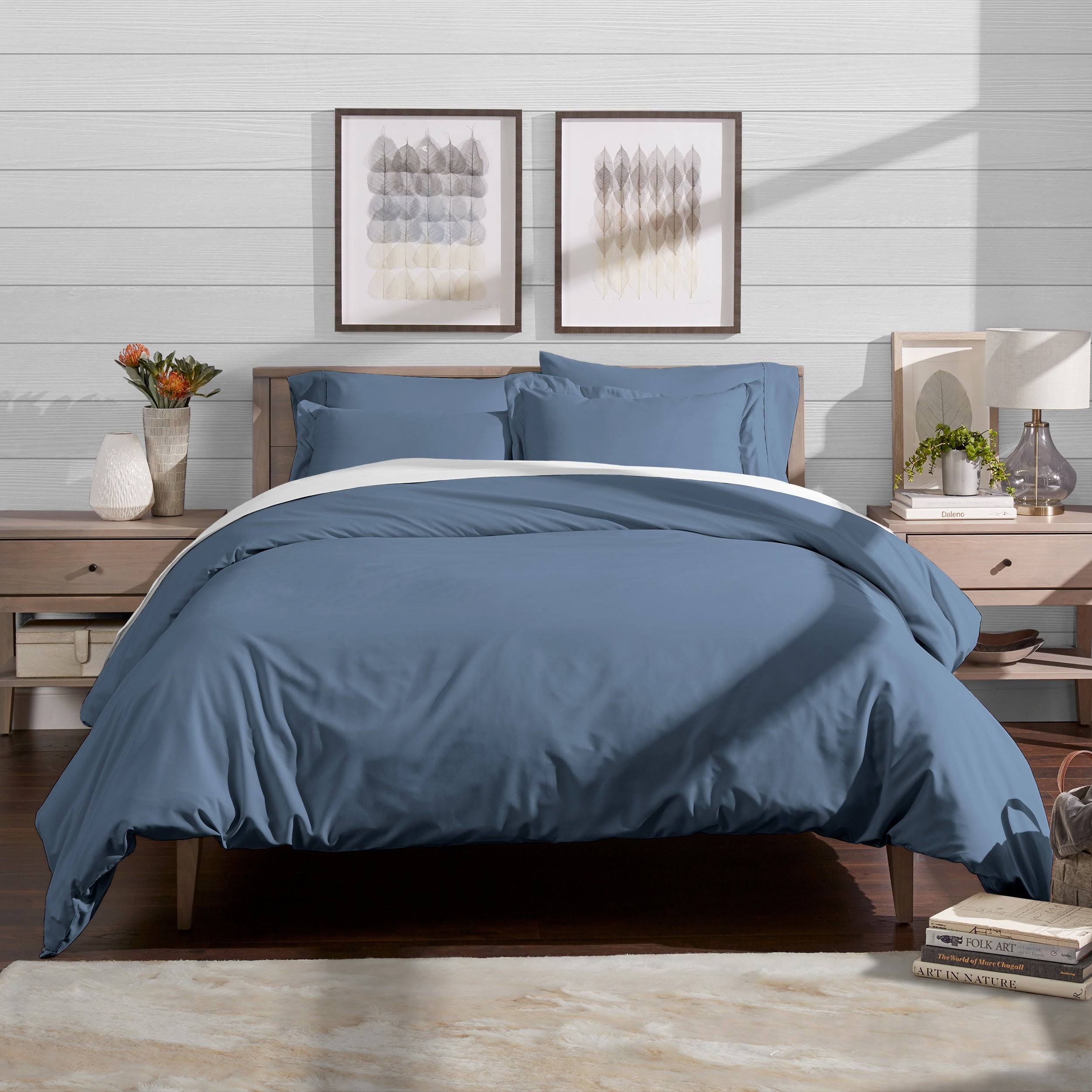 Bare Home Microfiber Duvet Cover Insert Hypoallergenic Bedding Bundle - Coronet Blue - Twin - Twin GGPQWL_WXR1