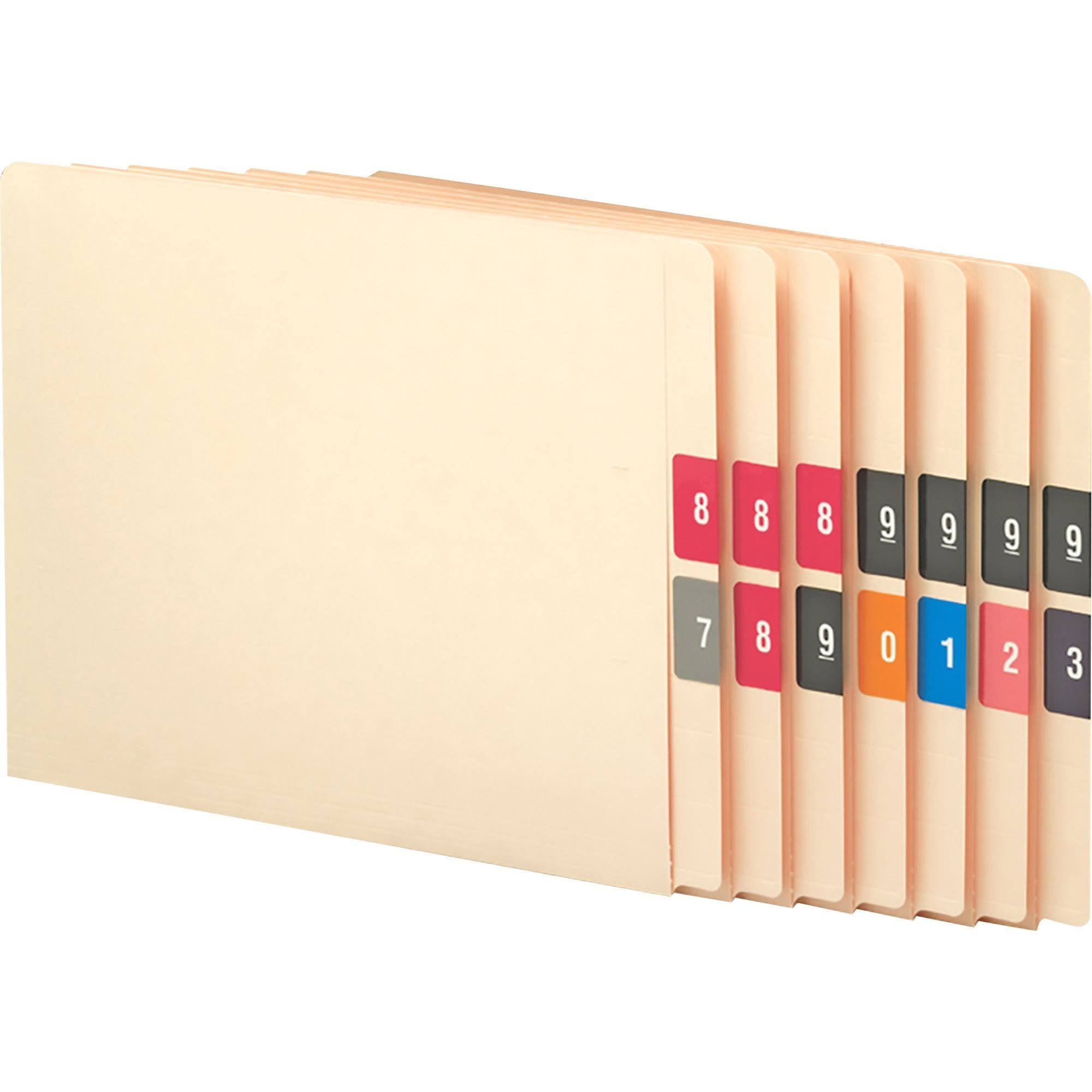 Smead Single Digit End Tab Labels White 0-9 R29U93_78LN
