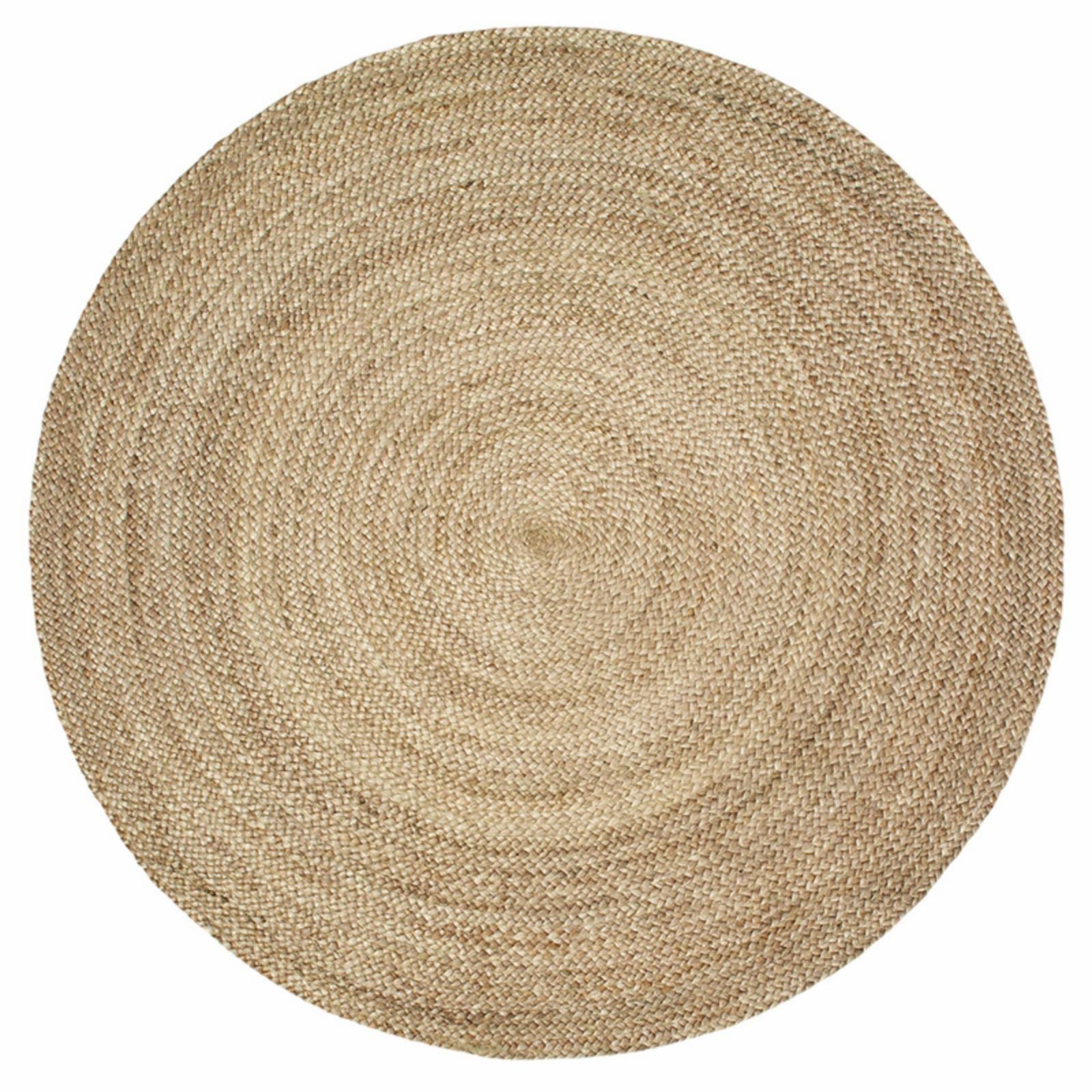 LR Resources NATUR12033GRY60RD 6 ft. Natural Jute Round Area Rug R8WAQE_BFDP