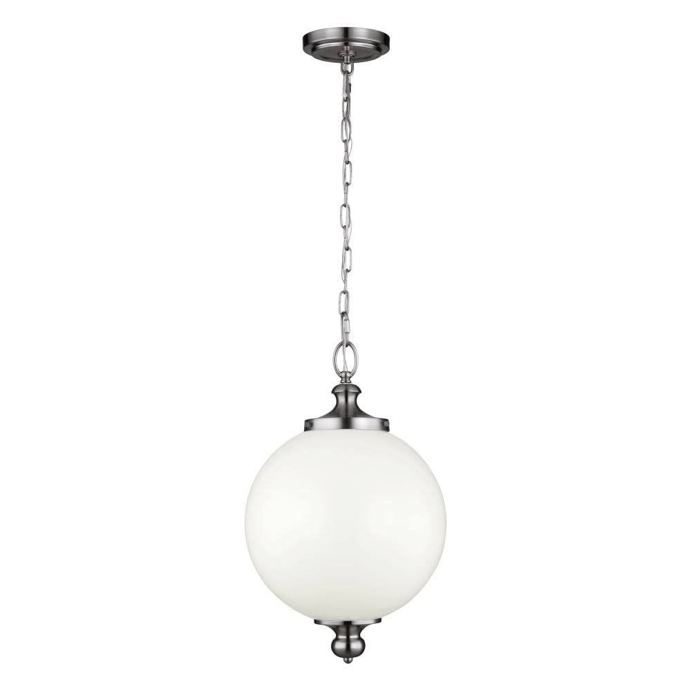 Feiss American Polished Nickel and Frosted Globe Ceiling Pendant Light Hanging Pendant YONGHG_AUD4 Feiss American Polished Nickel and Frosted Globe Ceiling Pendant Light Hanging Pendant YONGHG_AUD4