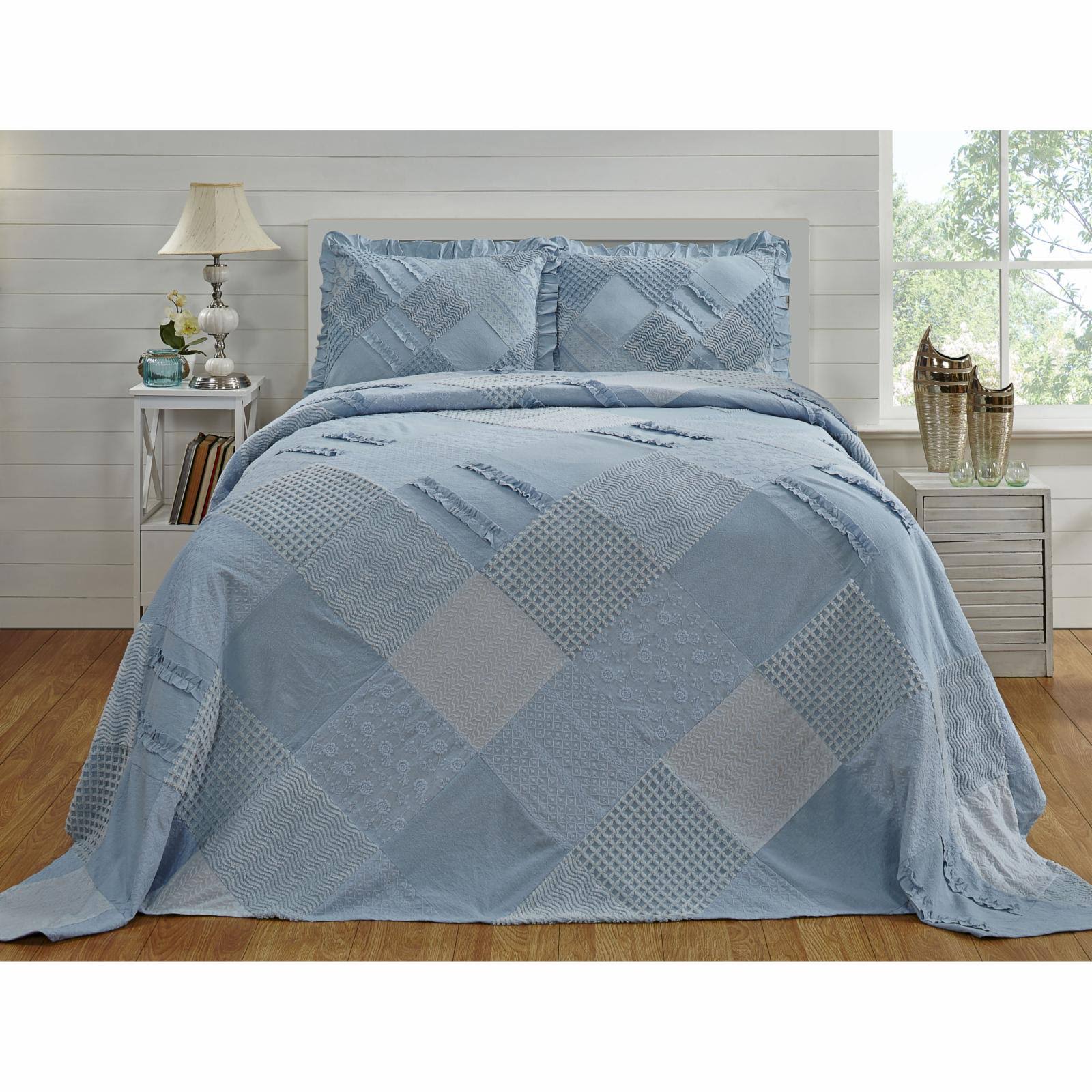 Better Trends Chenille Patchwork Bedspread Full -1MVUYG_MZAN