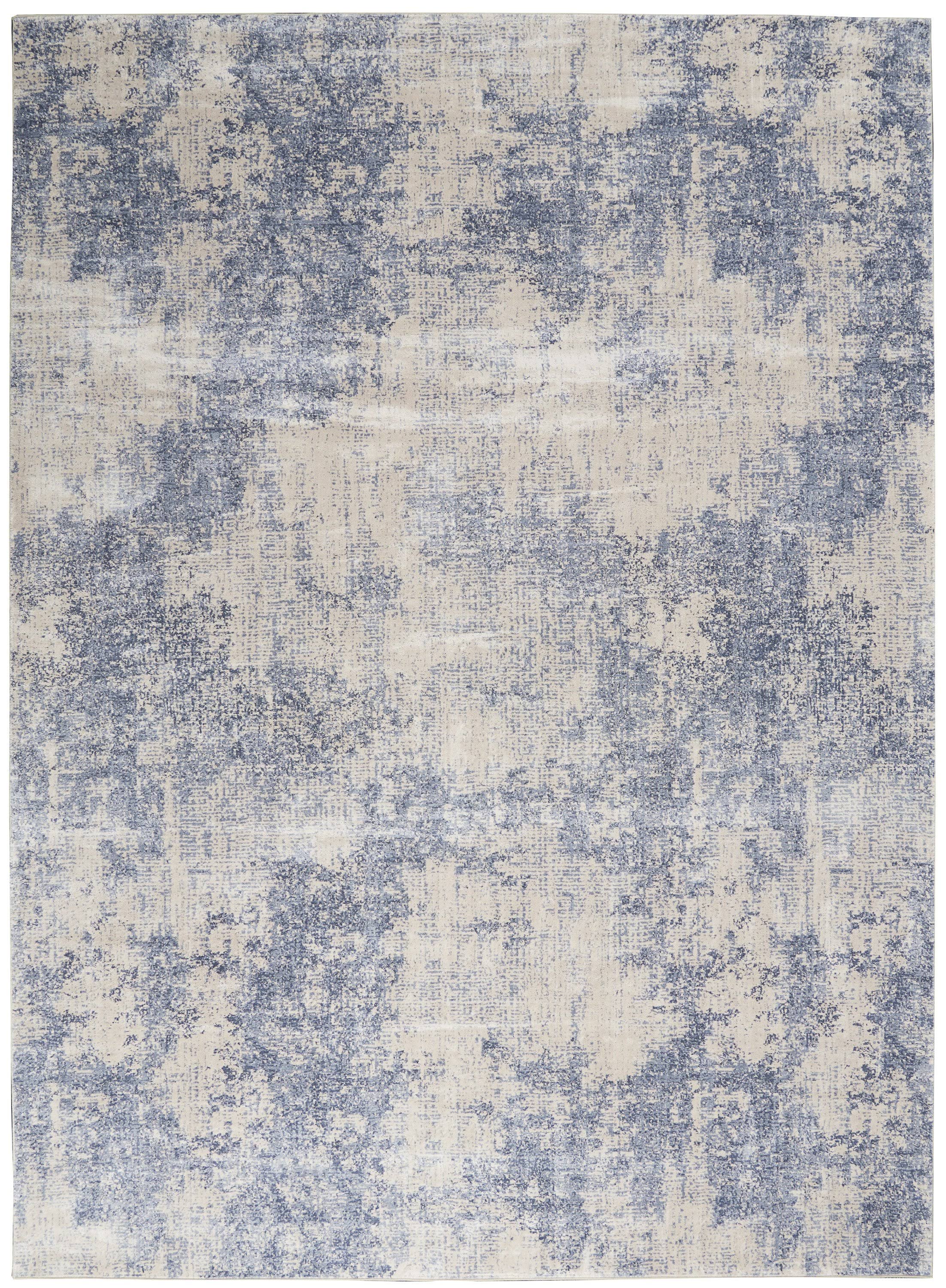 Nourison Sleek Textures Area Rug, Ivory/Blue, 7'10  DJ0ORE_98LC
