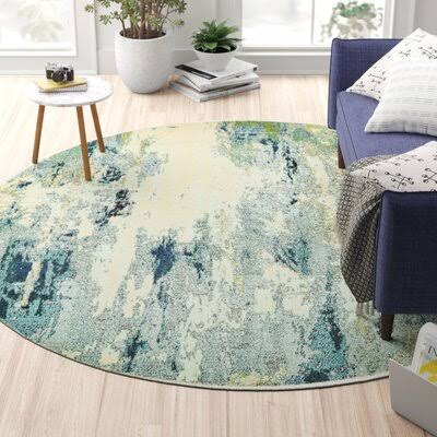 Chenango Light Blue Area Rug Zipcode Design Rug Size Round 8' XAHM8M_9FY6