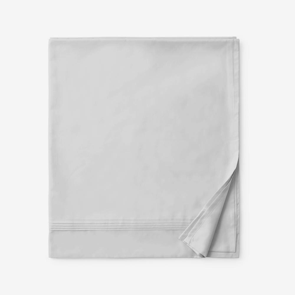 The Company Store Legends Hotel Silver Solid 600-Thread Count Egyptian Cotton Sateen Queen Flat HY1WCT_9QGU