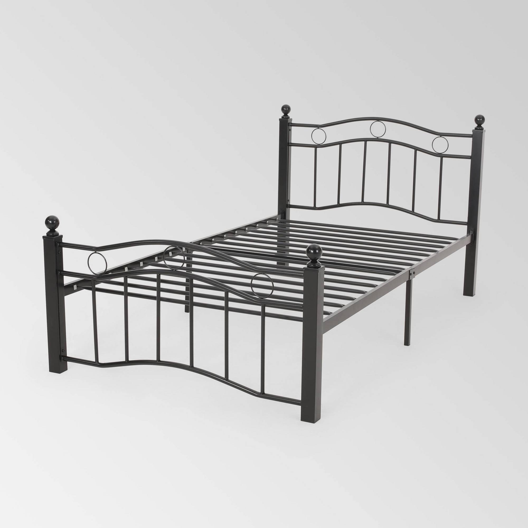 Twin Bouvardia Contemporary Iron Bed Black - Christopher Knight BXMAU1_3UCU