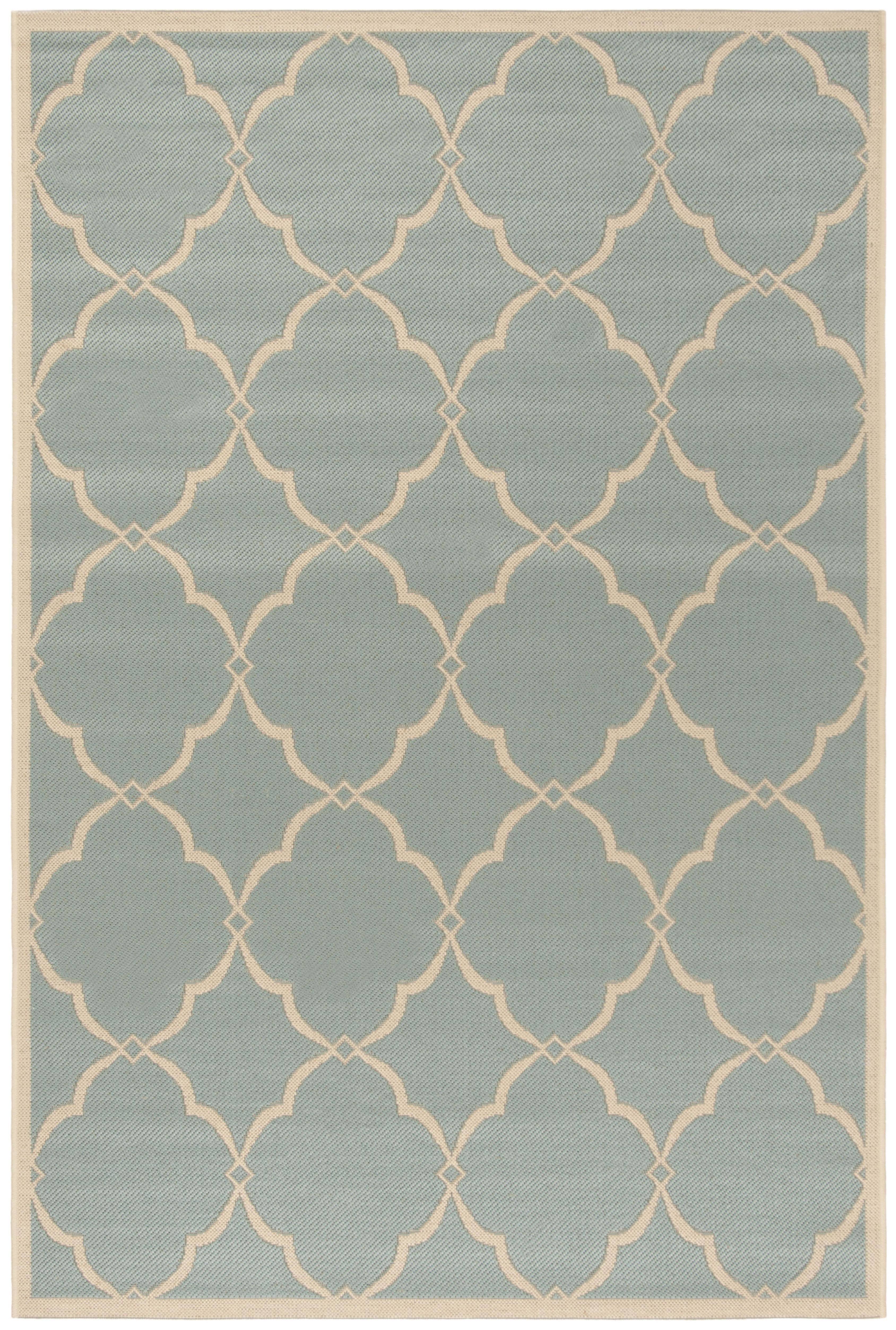 Safavieh 8' x 10' Beach House BHS125K Aqua Cream MO3E2C_DRCI