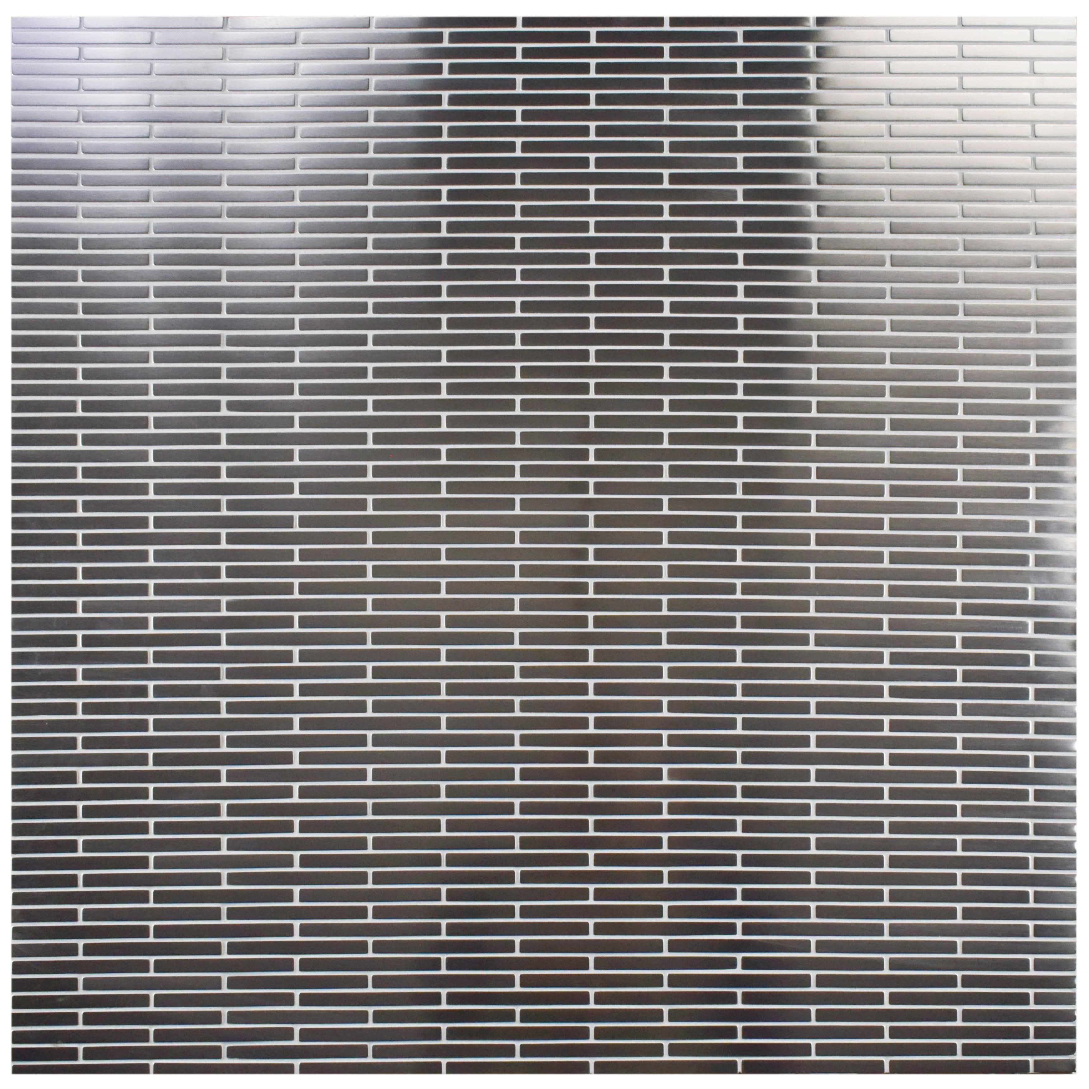 SomerTile 11.75x12-in Anvil Steel Brick Metal Over Ceramic Mosaic Tiles (Pack of 10) TE8CQZ_AH6Y