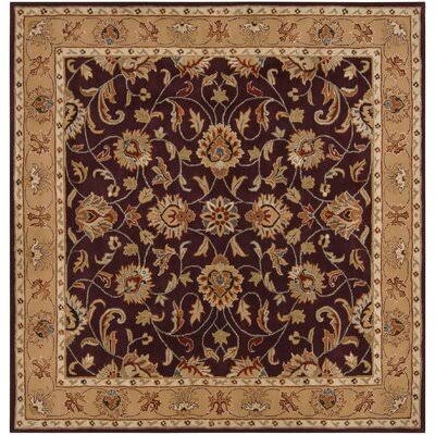 Arden Oriental Handmade Tufted Wool Burgundy Area Rug Birch Lane Rug Size Square 4' QODQZN_D0PA