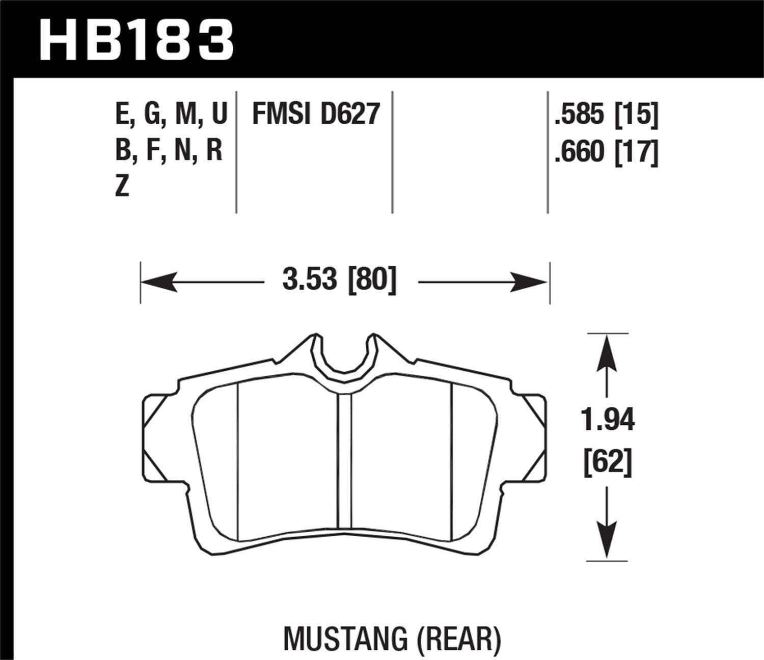 Hawk Performance Ceramic Brake Pads HB183Z.AYCTSH_TAJJ