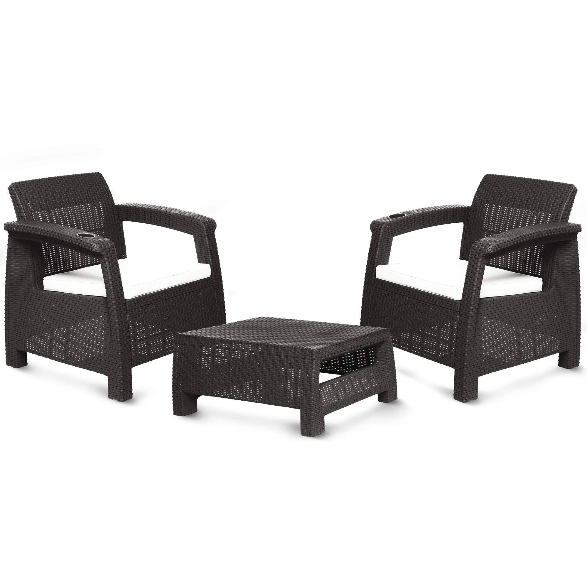 Ferrara 3-Piece Patio Conversation Set in AUMBKQ_QJSG