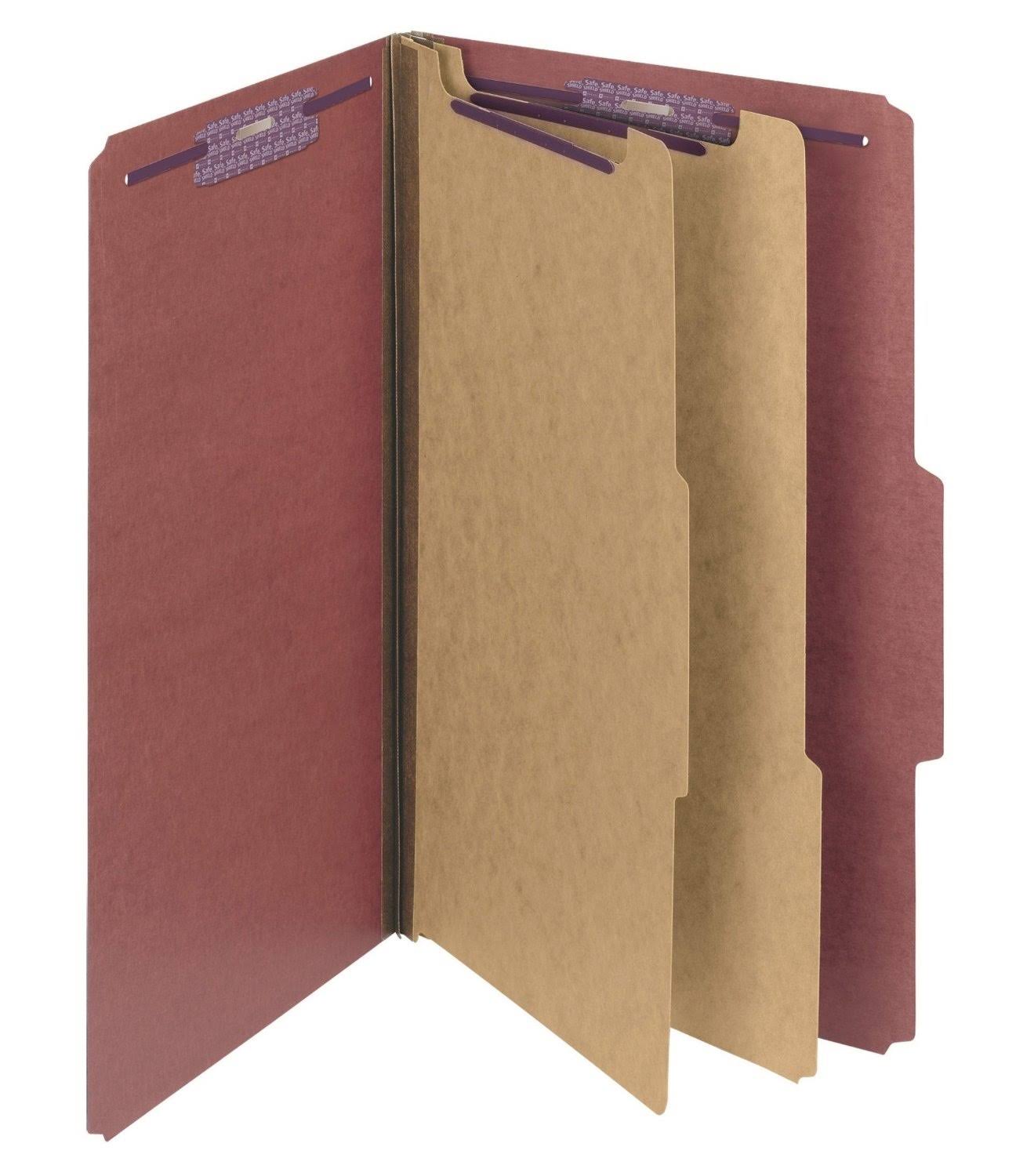 Smead 19075 Red Pressboard Classification Folder with QOUKVW_JNLA
