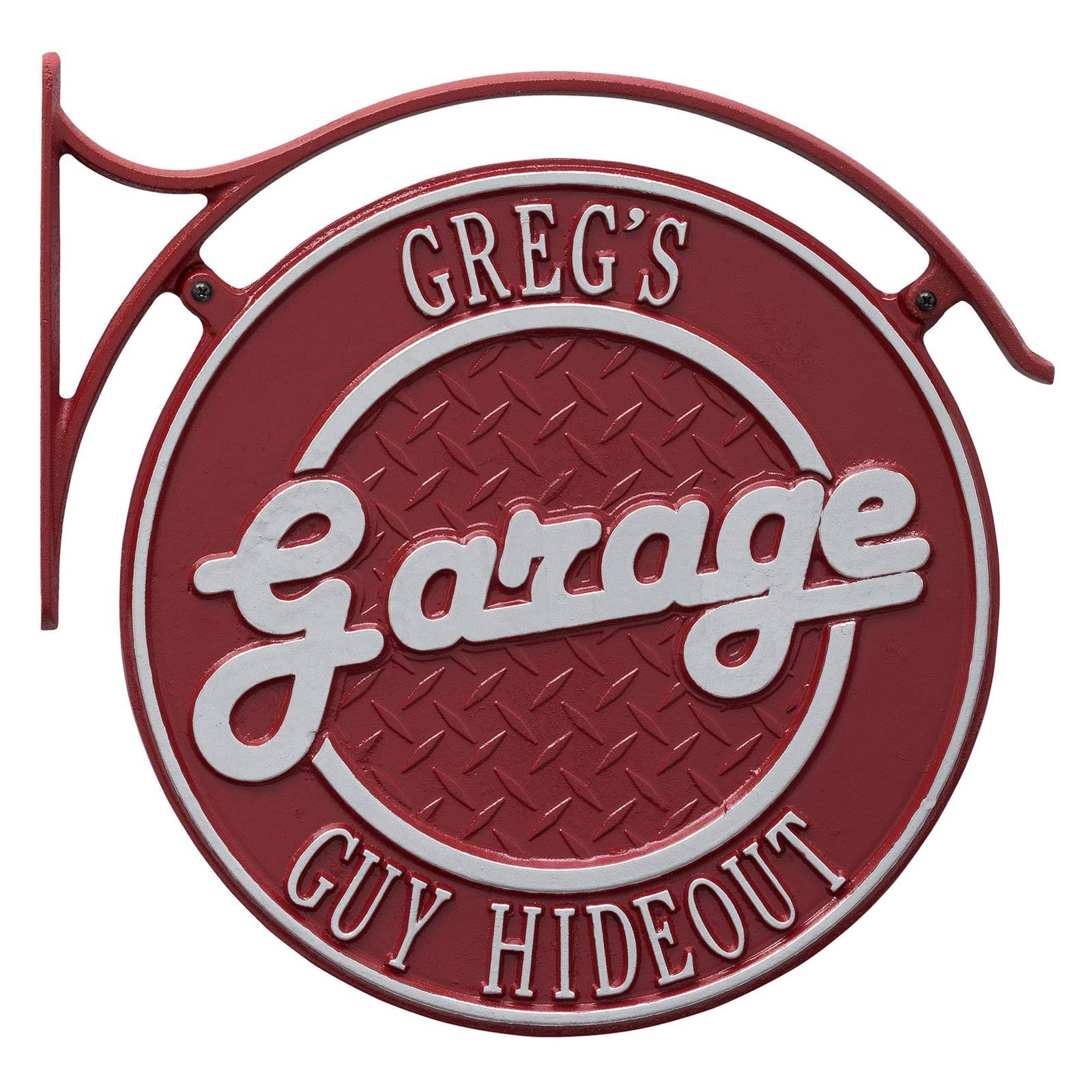 Whitehall Hanging Garage Plaque with Bracket Red/DIVBFH_IV5H