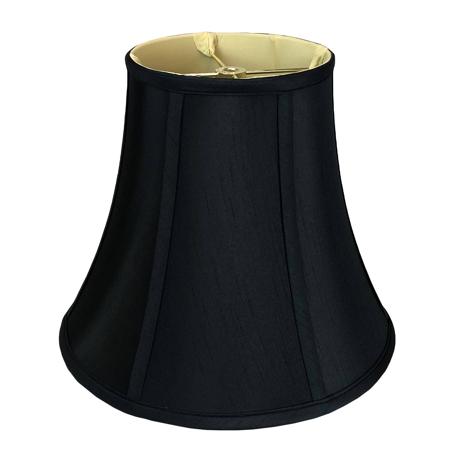 Royal Designs True Bell Basic Lamp Shade, V Notch Fitter, Black with Gold, 7x14x11.5 - Set of JYG1Y9_QLOJ