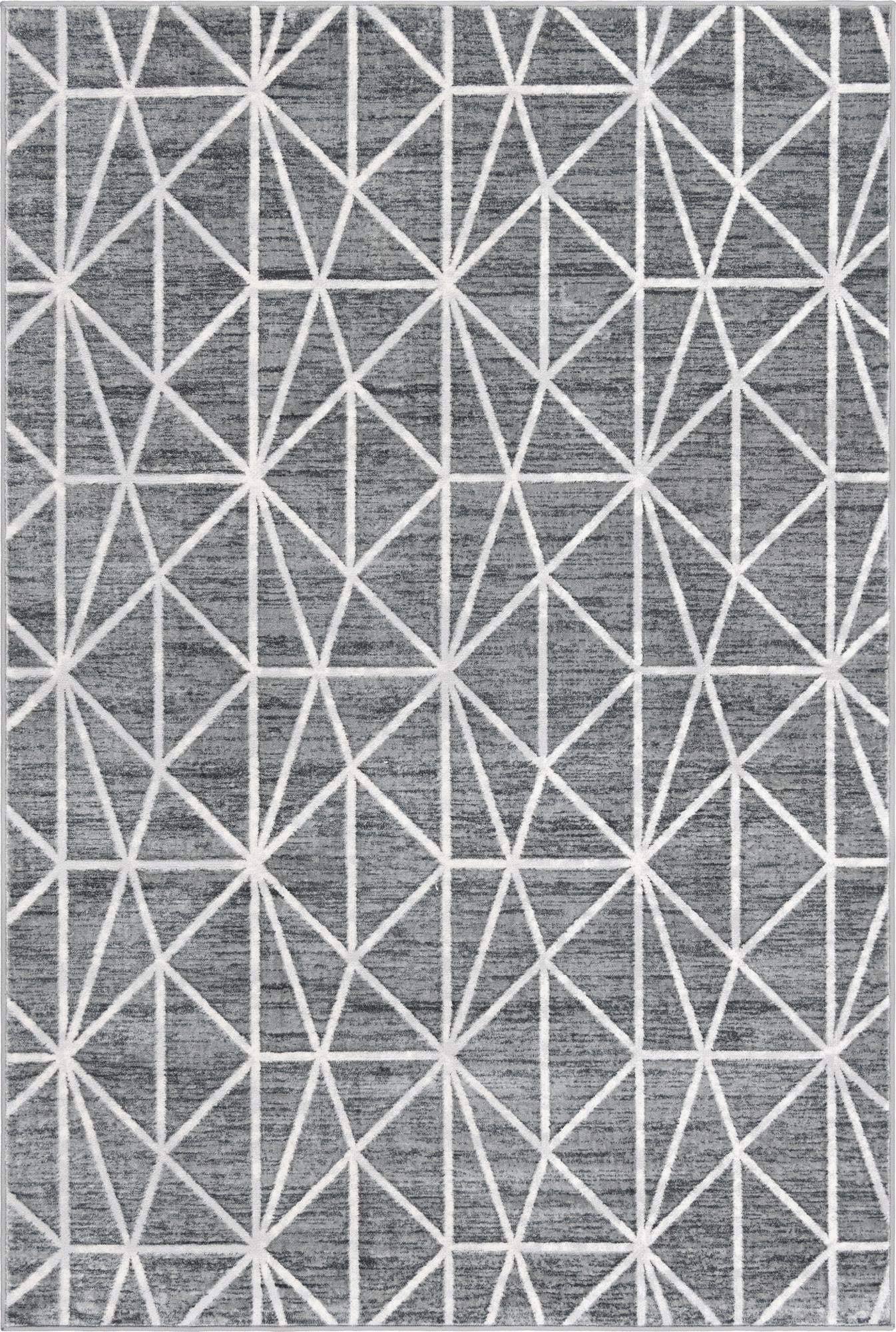 Unique Loom Matrix Trellis Geometric Dark Gray 4 ft. x 6 ft. Area VTYFHV_ZXPA