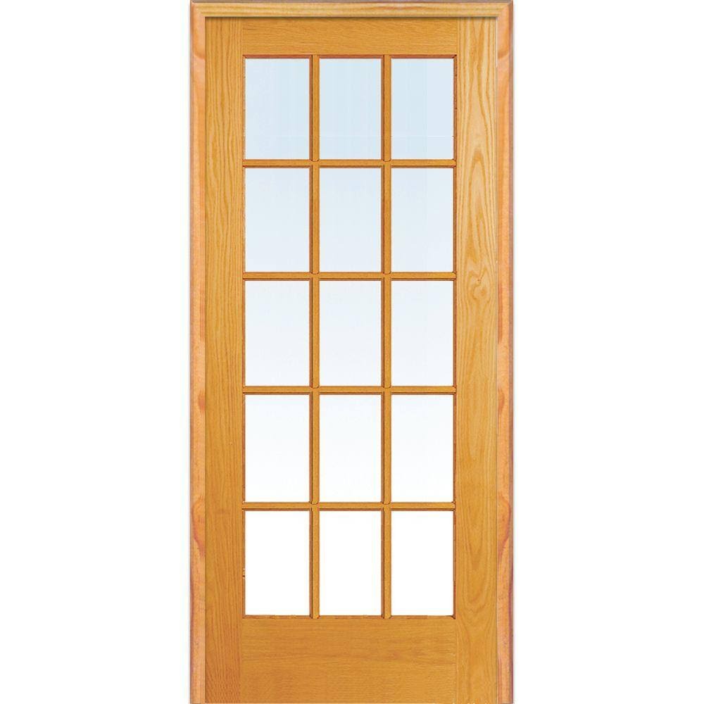 National Door Company Z019956R Unfinished Pine Wood 15 Lite True Divided Clear Glass, Right Hand Prehung Interior DOOR, OHZUBV_JEO8