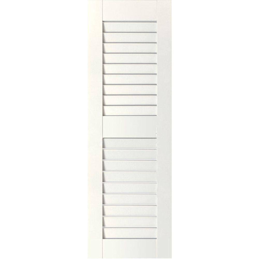 Ekena Millwork RWL18X067PRW Exterior Real Wood Western Red Cedar Open Louvered Shutters (Per Pair), Primed, 0OVDTE_CWVO