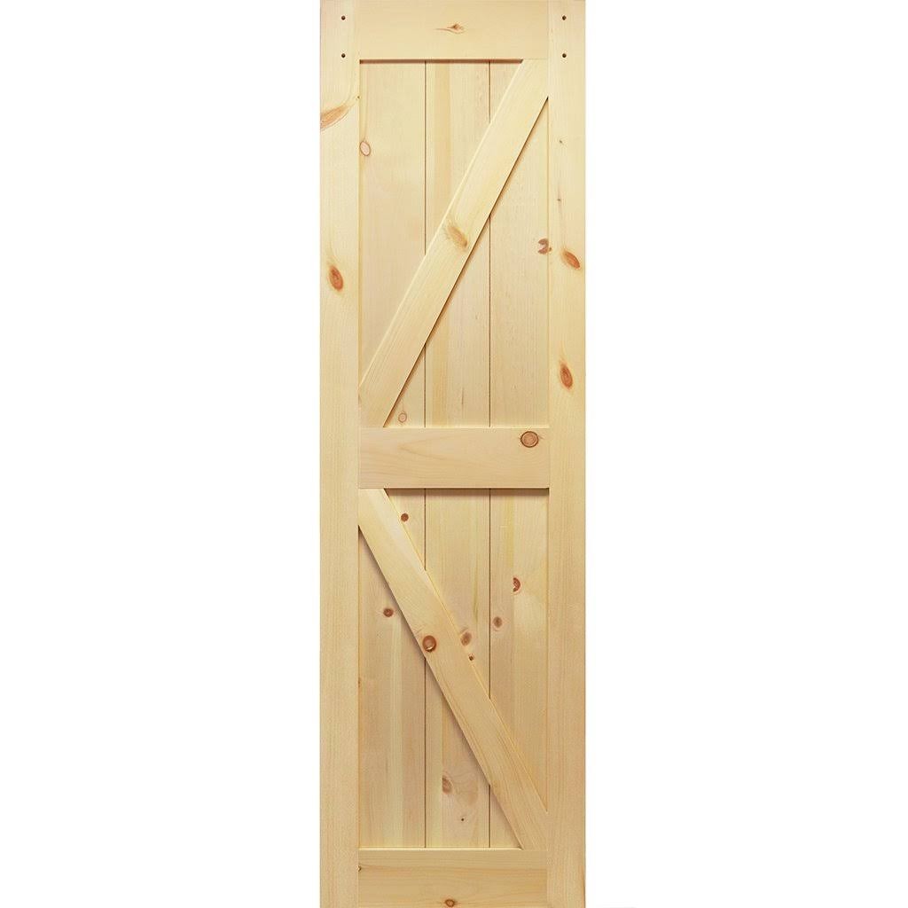 Kimberly Bay 24 in. x 84 in. Solid Pine Unfinished Wood K-Rail Barn Door BQP92S_Z3VN