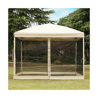 Sinowell 8'x8' Pop Up Canopy Gazebo Car Shelter Party Tent Mesh Net Patio Tan in XJZGB3_THHU