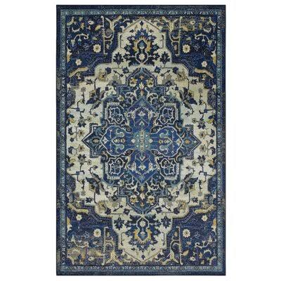 Oriental Tufted Blue Area Rug World Menagerie Rug Size Rectangle 3' x 5' DQJAOJ_MVWF