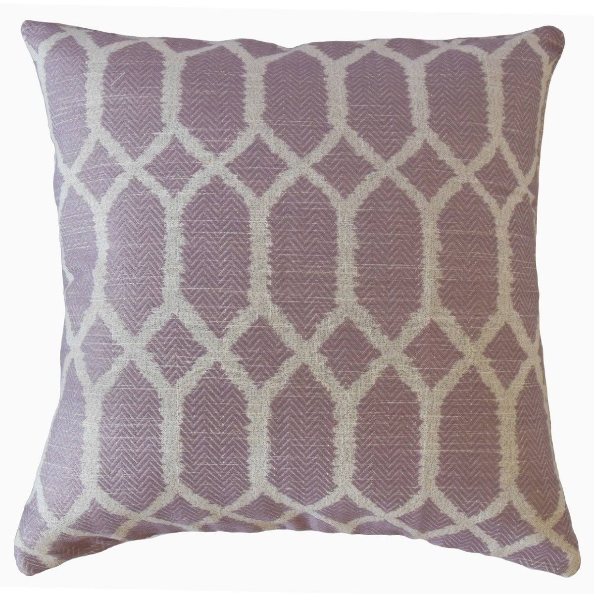 The Pillow Collection Qadr Geometric Decorative Throw Pillow Purple 20 x PQLSIL_QJ95