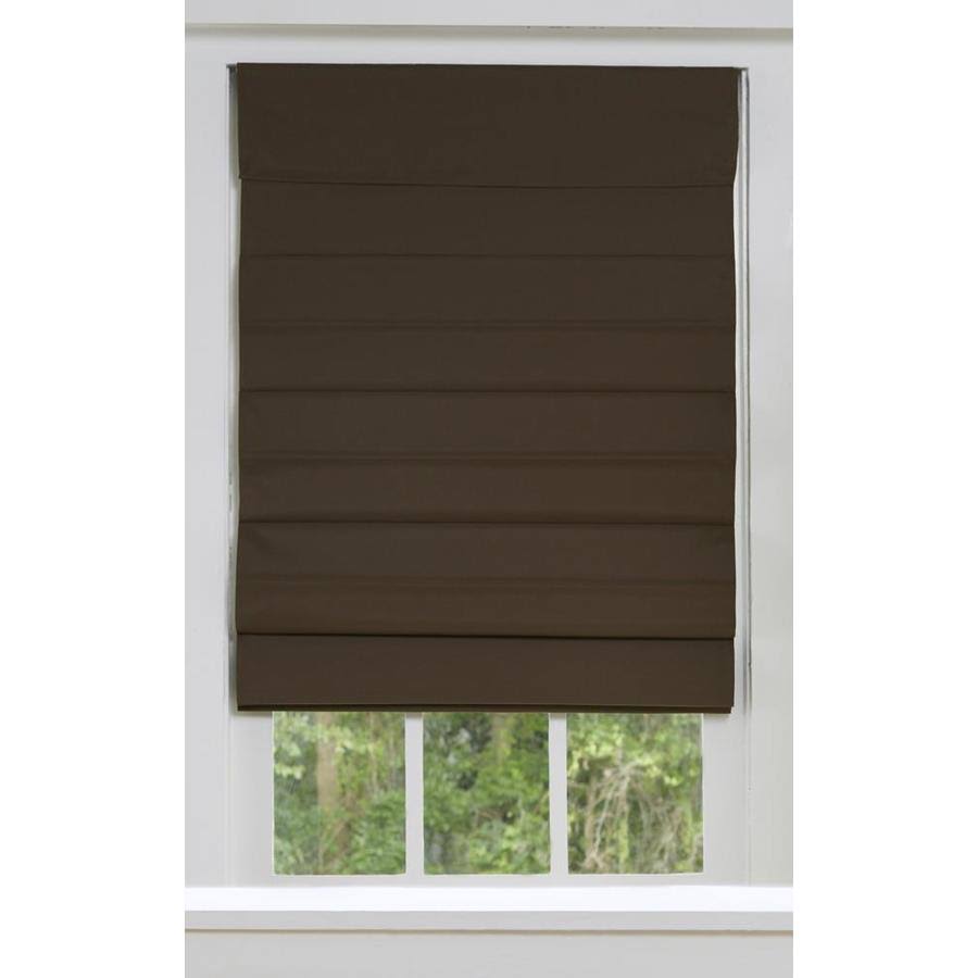 Allen + Roth 66-in x 72-in Cocoa Blackout Cordless Roman Shade Cotton in Brown | CRIJVH_LK42