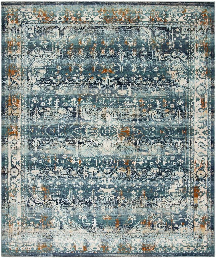 Safavieh Baldwin BDN191C Teal/Ivory 9' x 12' Area QKLEO9_W9M3