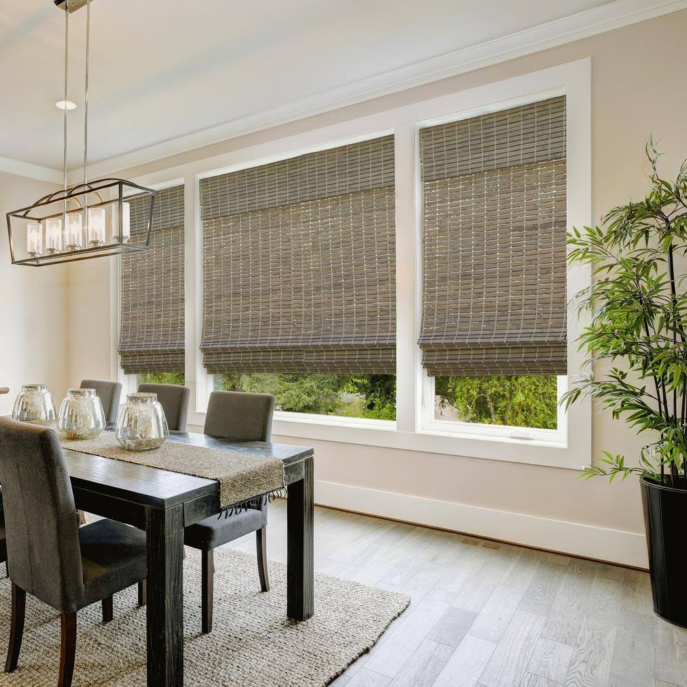 Home Decorators Collection Bamboo Roman Shade Cordless Light Filtering Driftwood Flatweave Blind 45.KZLNNJ_H81O
