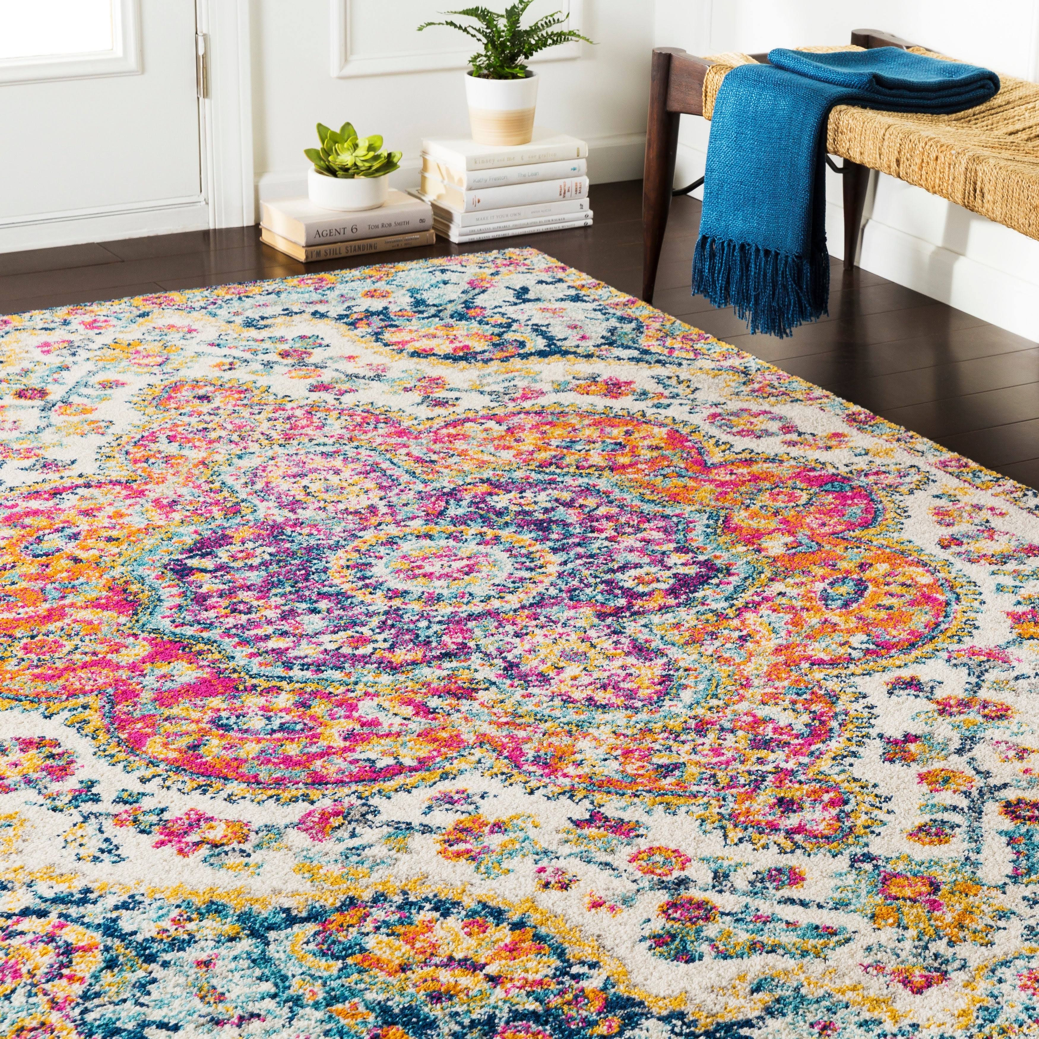 Hal Vintage Boho Traditional Pink Medallion Area Rug - 9'3  SHDTAC_OV3W