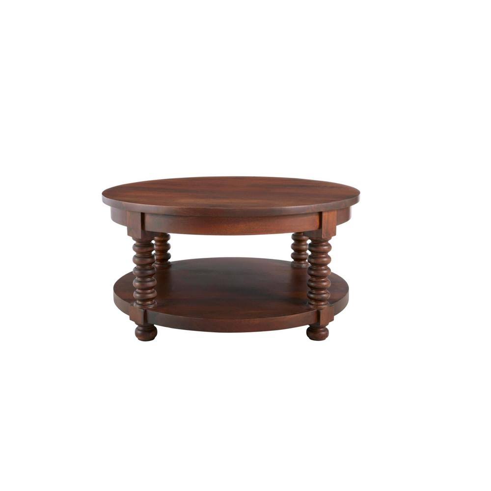 Home Decorators Collection Glenmore Walnut Medium Round Wood Coffee Table with Detailed Legs, PZTHGL_HUMW